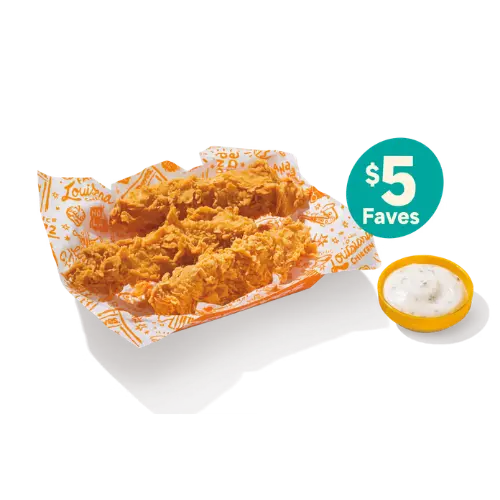 Popeyes Menu with Latest Prices | Updated August 2026 22 Popeyes $5 Faves menu 3pc tenders