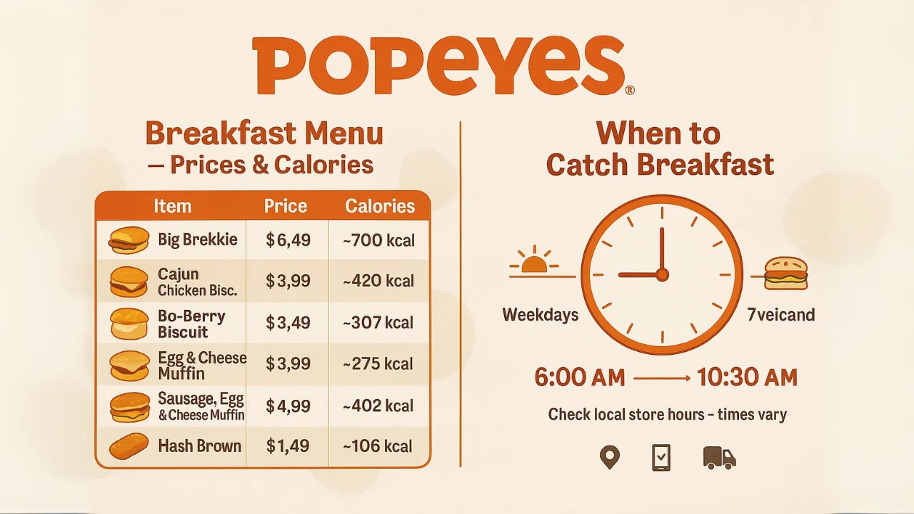 Popeyes Breakfast Menu & Hours