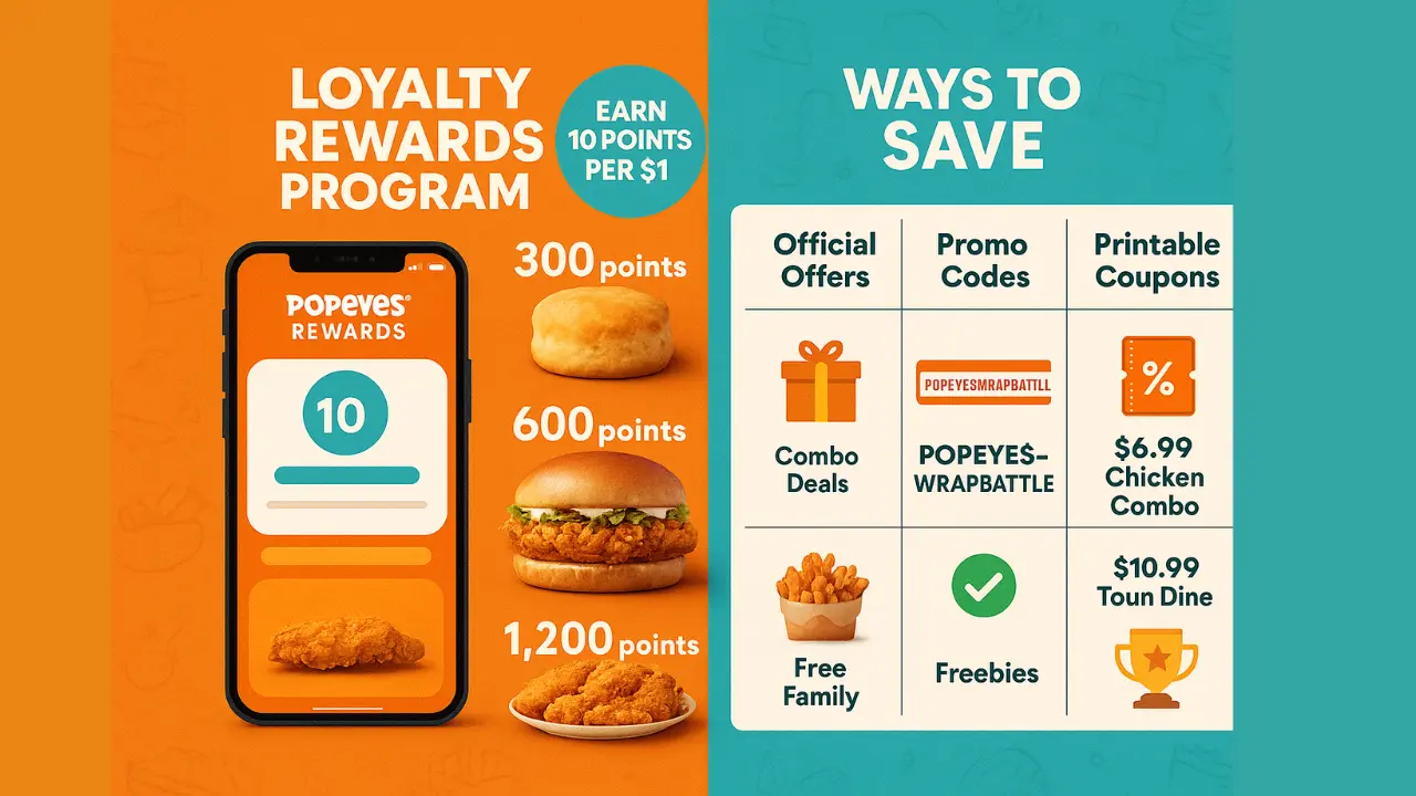 Popeyes Rewards and Savings Comparison Infographic