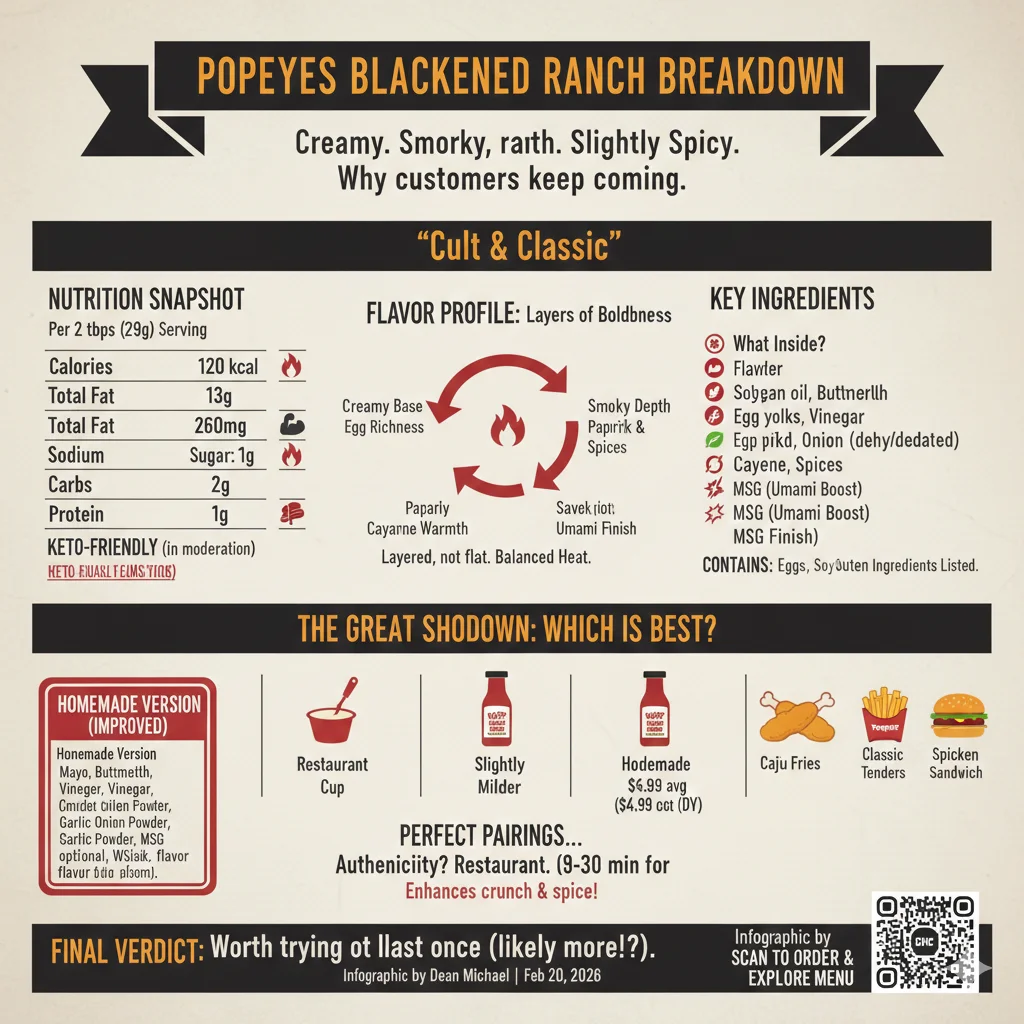 Popeyes blackened ranch sauce Calories