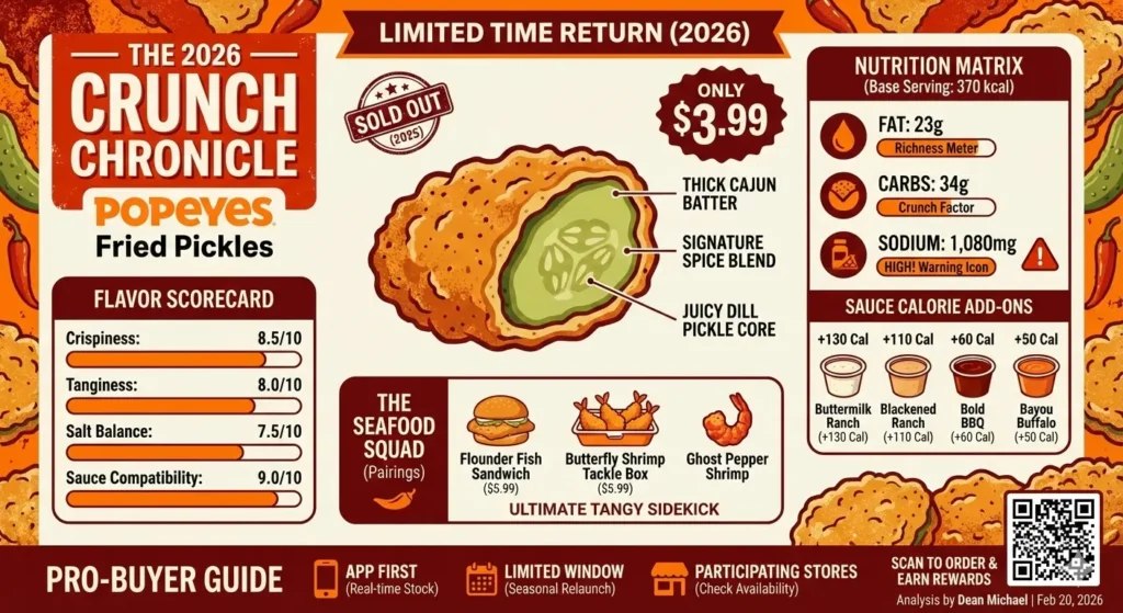 Popeyes fried pickles infographic